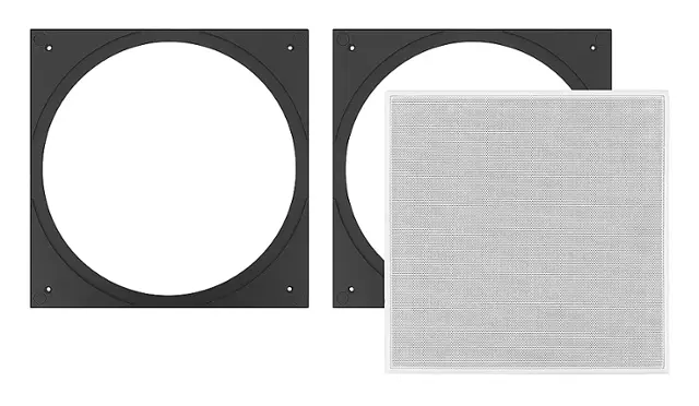 Front. Sonance - VPXT6SQ SQUARE ADAPTER WITH GRILLE - Visual Performance Extreme 6" Medium Square Adapter with Grille (2-Pack) - Paintable White.