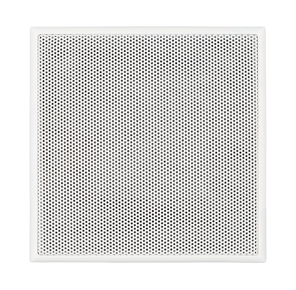 Left View: Sonance - Visual Performance 3" Square Adapter with Grille (2-Pack) - Paintable White