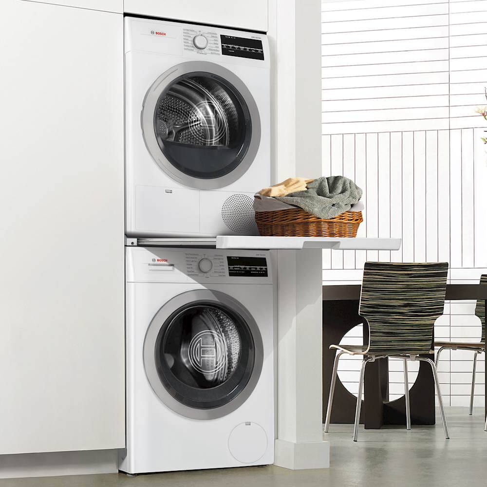 Alt View 11. Bosch - Compact Laundry Stacking Kit with Shelf in White - White.