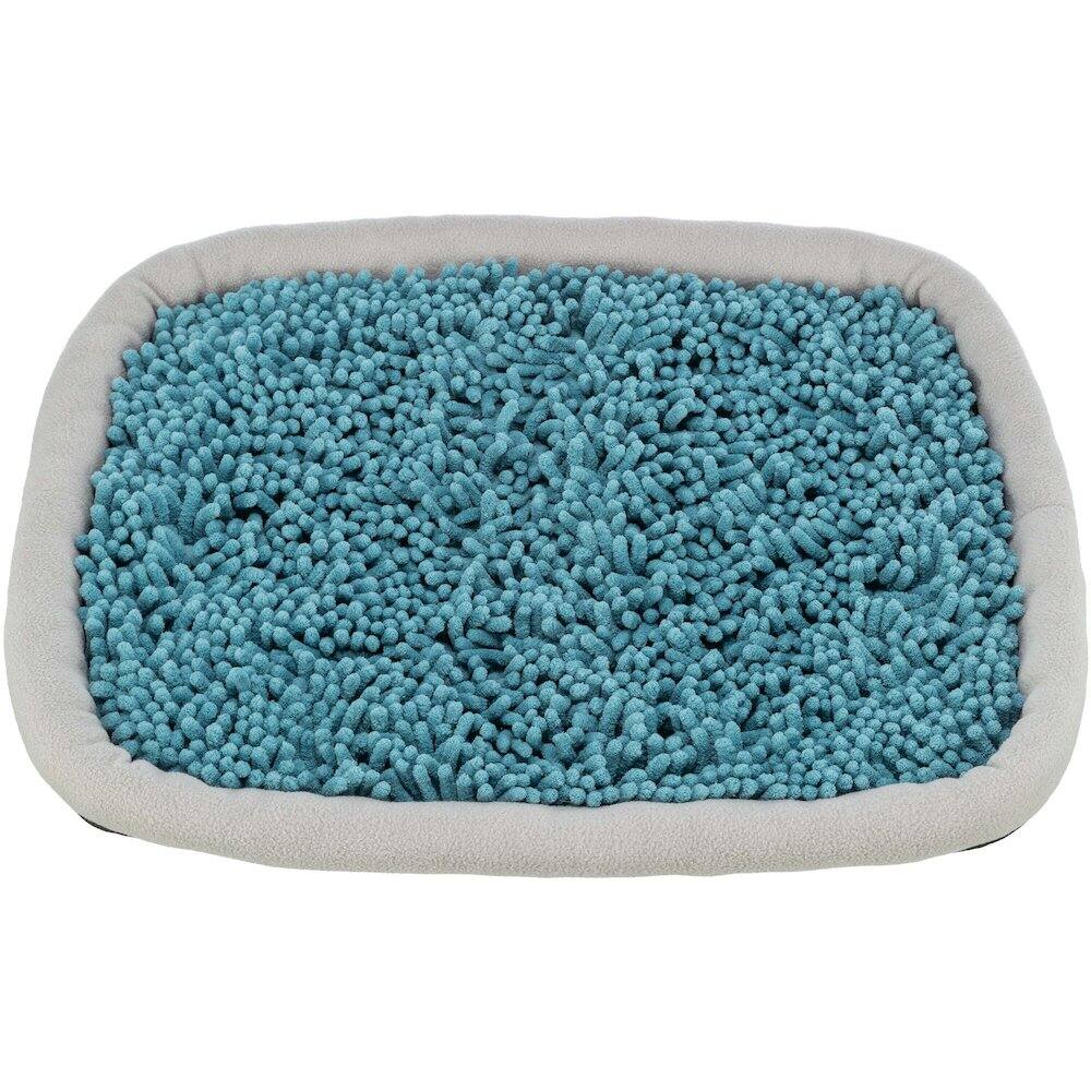 Front. TRIXIE - Snuffle & Seek Plate, Sniff Mat, Slow Feeder, Level 1 Enrichment Puzzle - Blue.