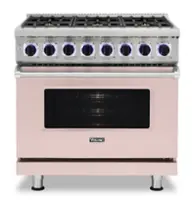Viking - 36"W./24"D. Dual Fuel Sealed Burner Range-6 Burners-Blush - Blush - Front_Zoom