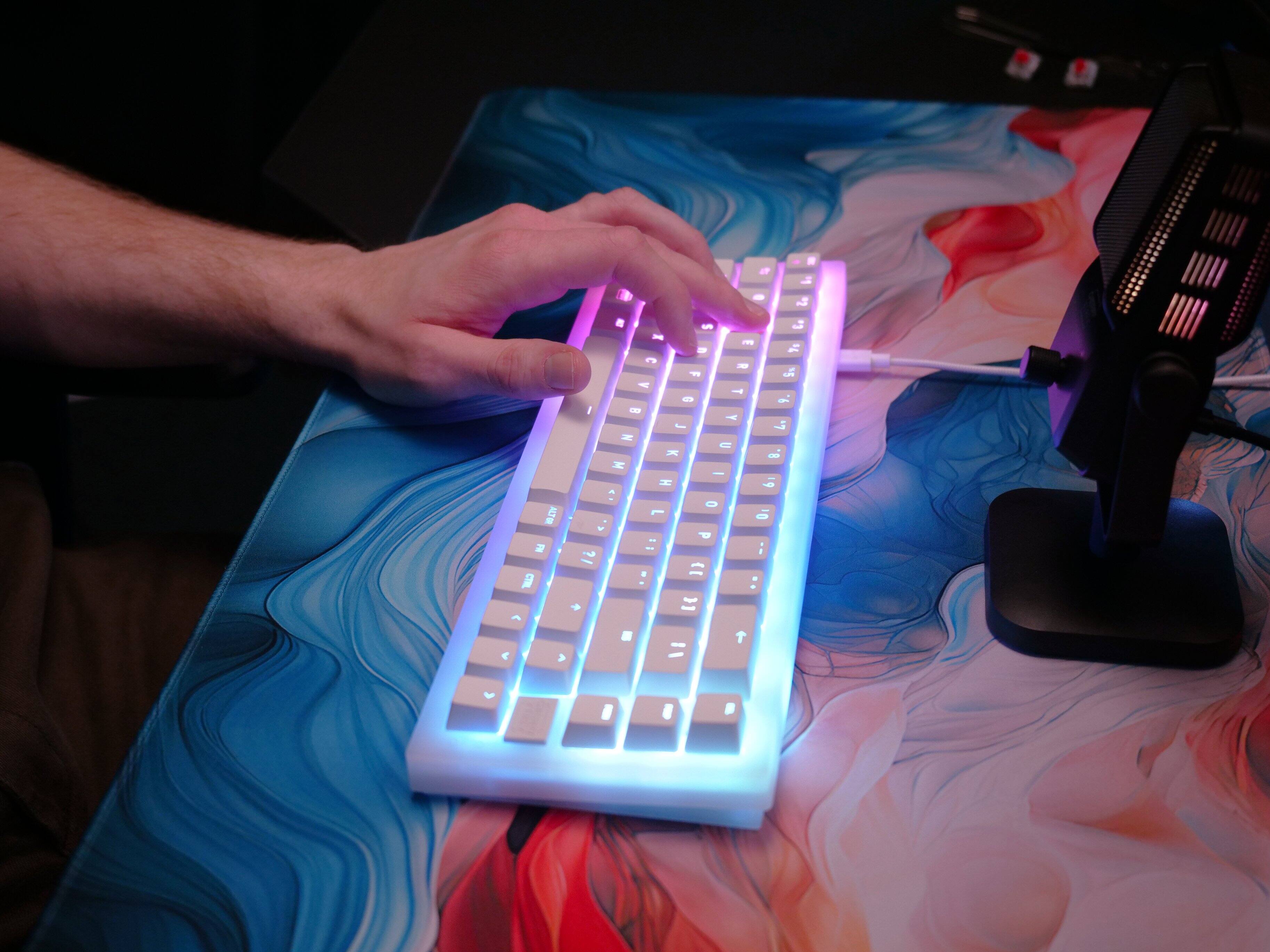 Alt View 3. CHERRY - Mechanical Gaming Keyboard WH - White.