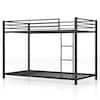 Front. Costway - Costway Space-Saving Twin over Twin Bunk Bed with Built-in Ladder Safety Guardrail - Black.