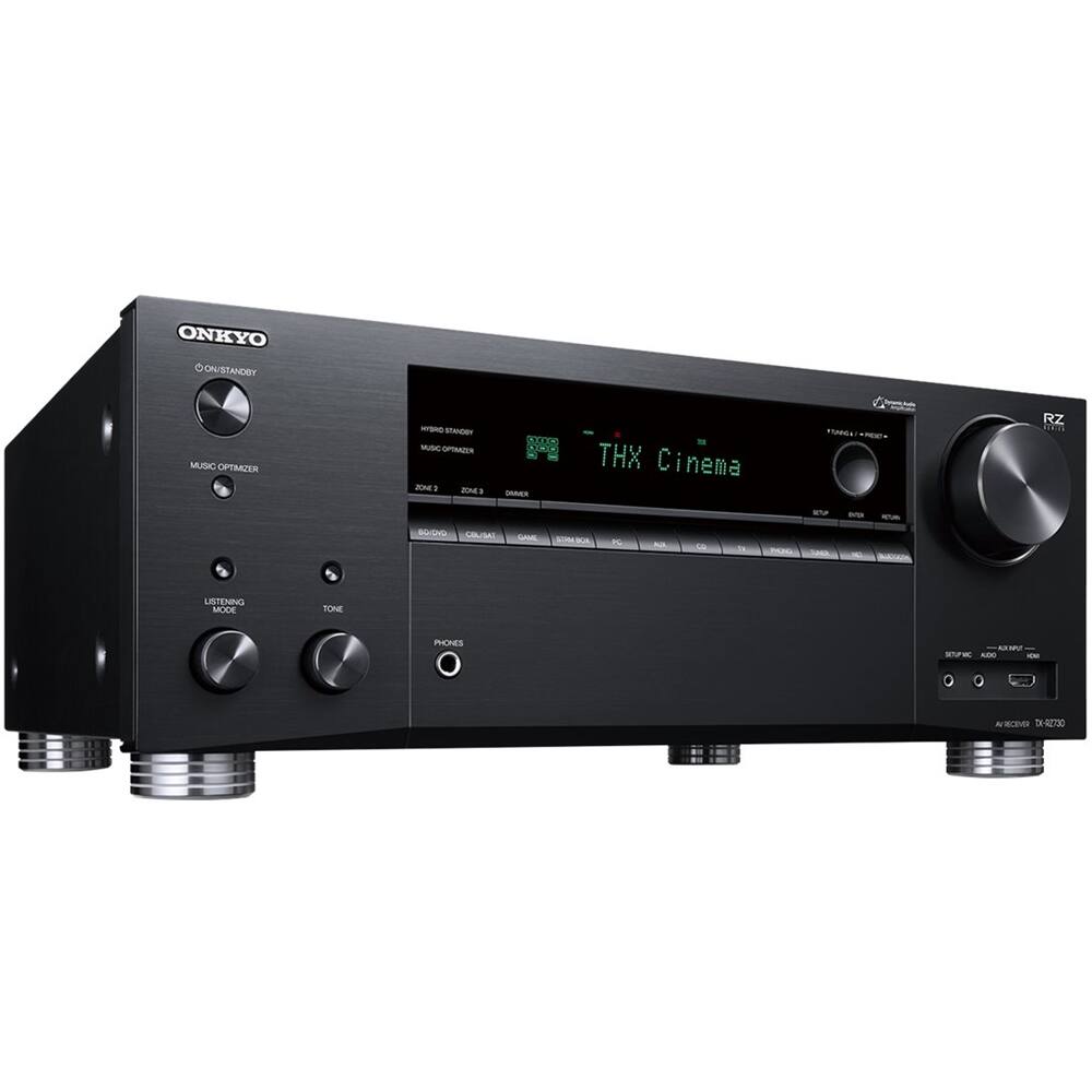 Best Buy Onkyo Tx 9 2 Ch Bluetooth Capable With Dolby Atmos 4k Ultra Hd Hdr Compatible A V Home Theater Receiver Black Tx Rz730