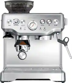 Breville - the Barista Express Espresso Machine with 15 bars of pressure, Milk Frother and integrated grinder - Stainless Steel