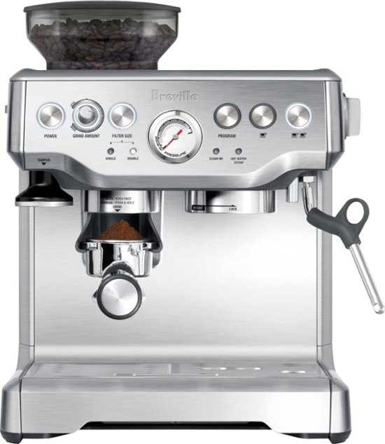 Breville the Barista Express Espresso Machine with 15 bars of pressure,  Milk Frother and intergrated grinder Stainless Steel BES870XL - Best Buy
