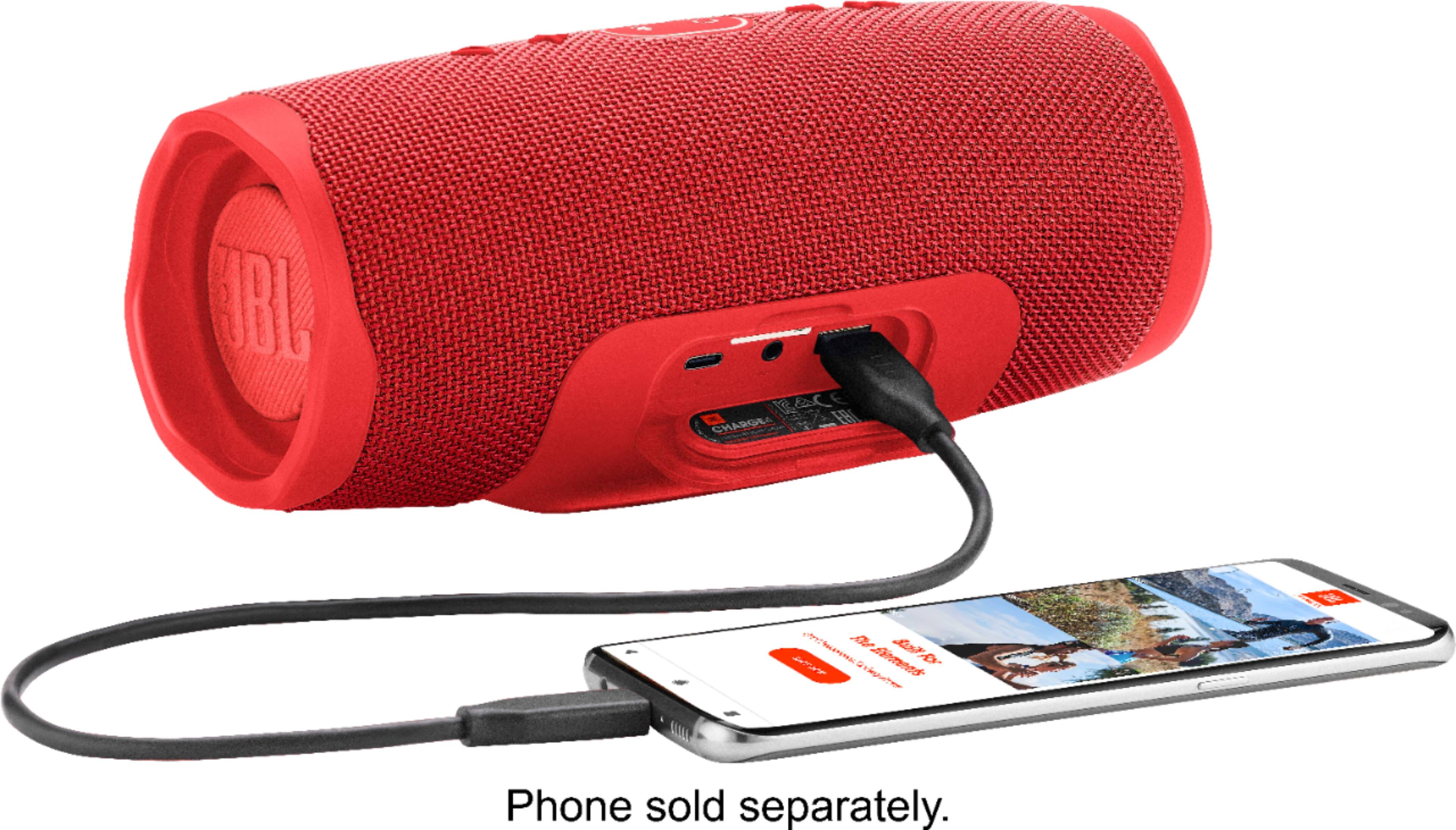 Alt View 12. JBL - Charge 4 Portable Bluetooth Speaker - Fiesta Red.
