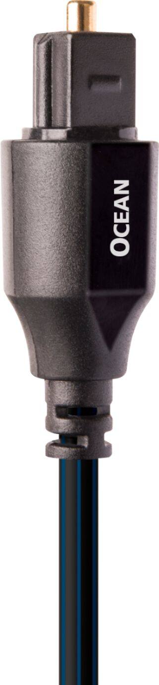 Angle. AudioQuest - 8FT Ocean Optical Tosklink > Toslink Fiber Optic Cable - Black/Blue Stripes.