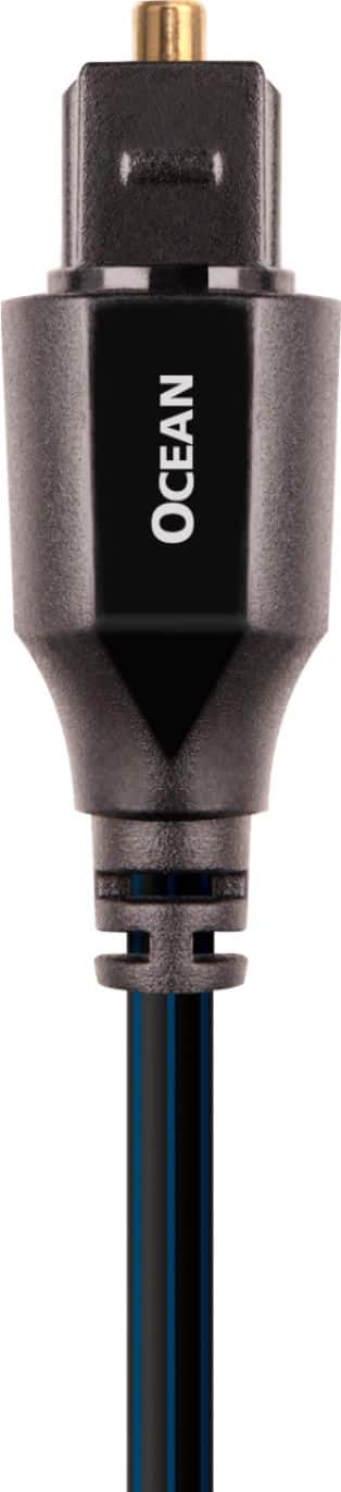 AudioQuest - 8FT Ocean Optical Tosklink > Toslink Fiber Optic Cable - Black/Blue Stripes - Front_Zoom