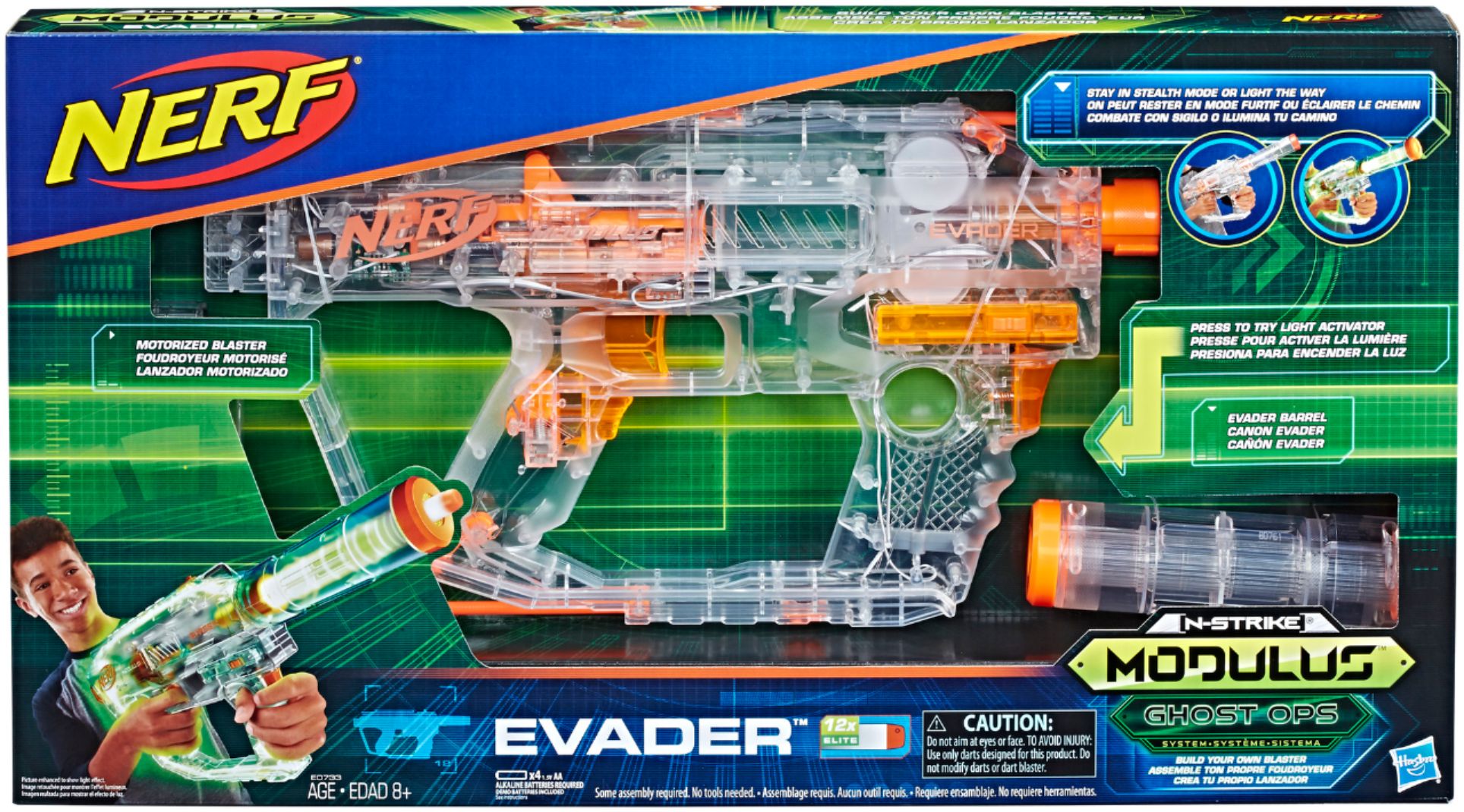 NERF E0733 Modulus Nerf Motorized Light-Up Toy Blaster for sale online 