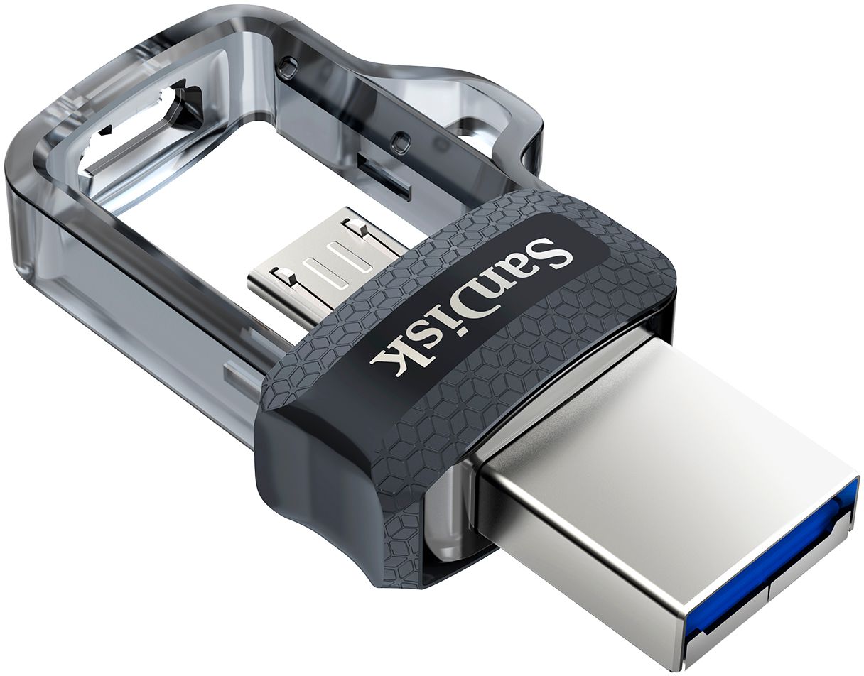 punktum Lily gøre ondt SanDisk Ultra 128GB USB 3.0, Micro USB Flash Drive Gray / Transparent  SDDD3-128G-A46 - Best Buy