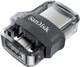 SANDISK - Ultra 64GB USB 3.0, Micro USB Flash Drive - Gray / Transparent