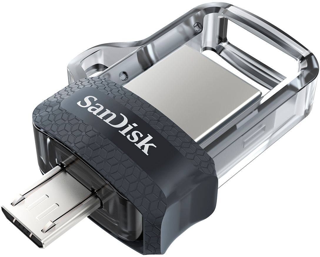 Alt View 12. SanDisk - Ultra 64GB USB 3.0, Micro USB Flash Drive - Gray / Transparent.