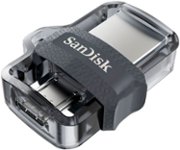 Front. SanDisk - Ultra 32GB USB 3.0, Micro USB Flash Drive - Gray / Transparent.