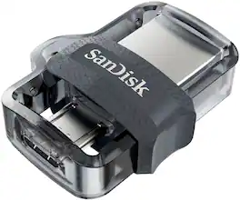 SANDISK - Ultra 32GB USB 3.0, Micro USB Flash Drive - Gray / Transparent