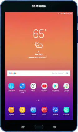 Front. Samsung - Galaxy Tab A 8.0" 32GB - Wi-Fi + 4G LTE Verizon Wireless - Black.