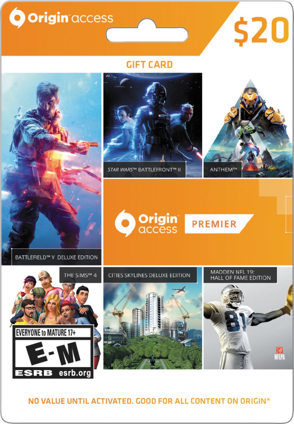 Electronic Arts - EA ORIGIN CASH CARD $20