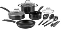 Angle Zoom. Cuisinart - 11-Piece Cookware Set - Black/Silver.