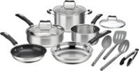 Angle. Cuisinart - 12-Piece Cookware Set - Stainless Steel.