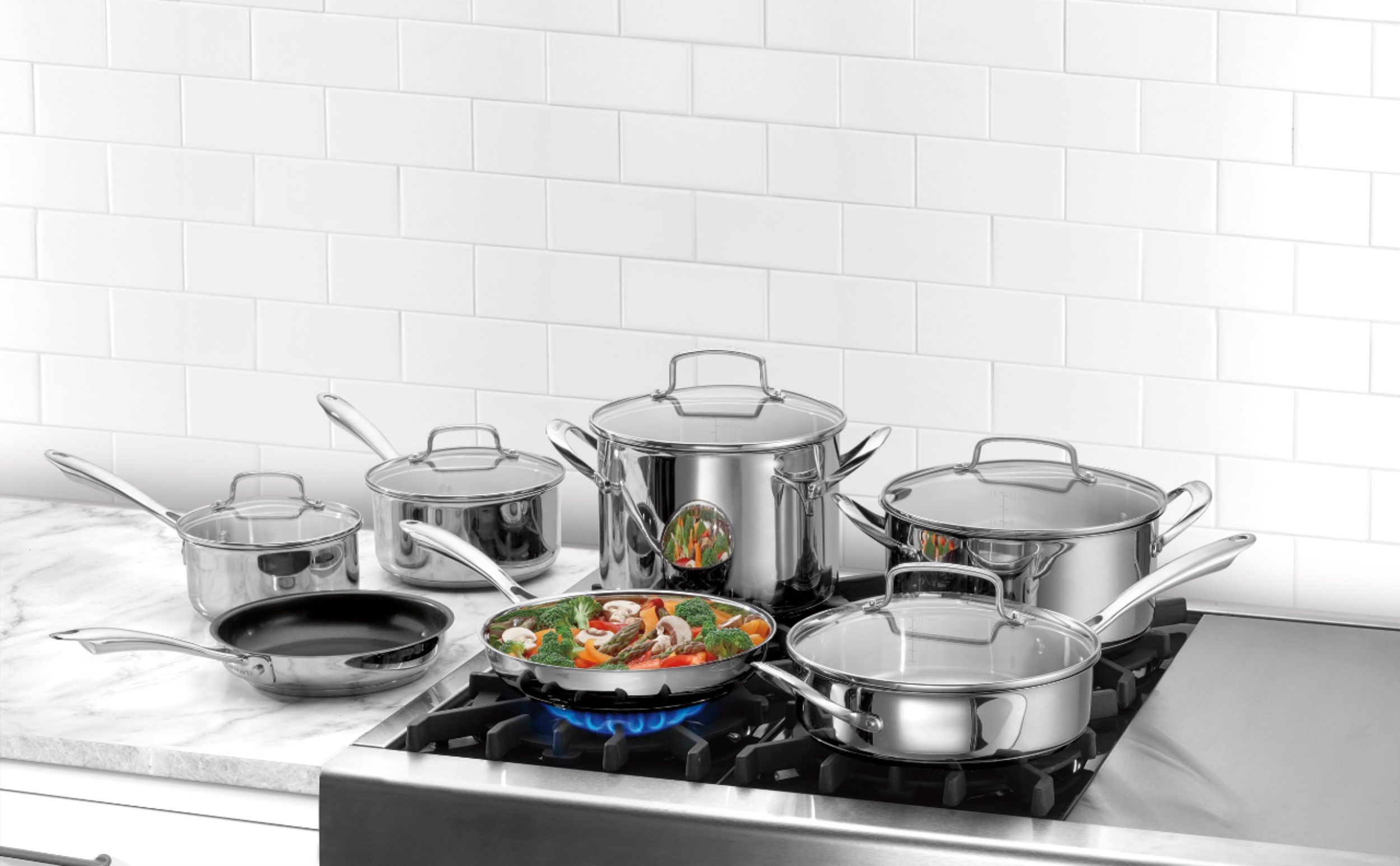 Questions and Answers: Cuisinart 12-Piece Cookware Set Stainless Steel Cuisinart 12 Piece Stainless Steel