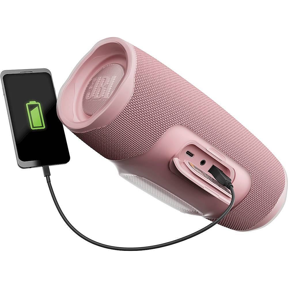 Alt View 17. JBL - Charge 4 Portable Bluetooth Speaker - Dusty Pink.