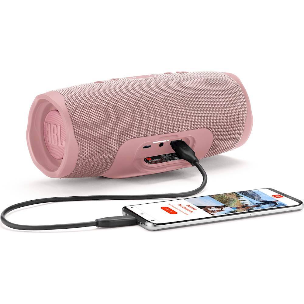 Alt View 18. JBL - Charge 4 Portable Bluetooth Speaker - Dusty Pink.