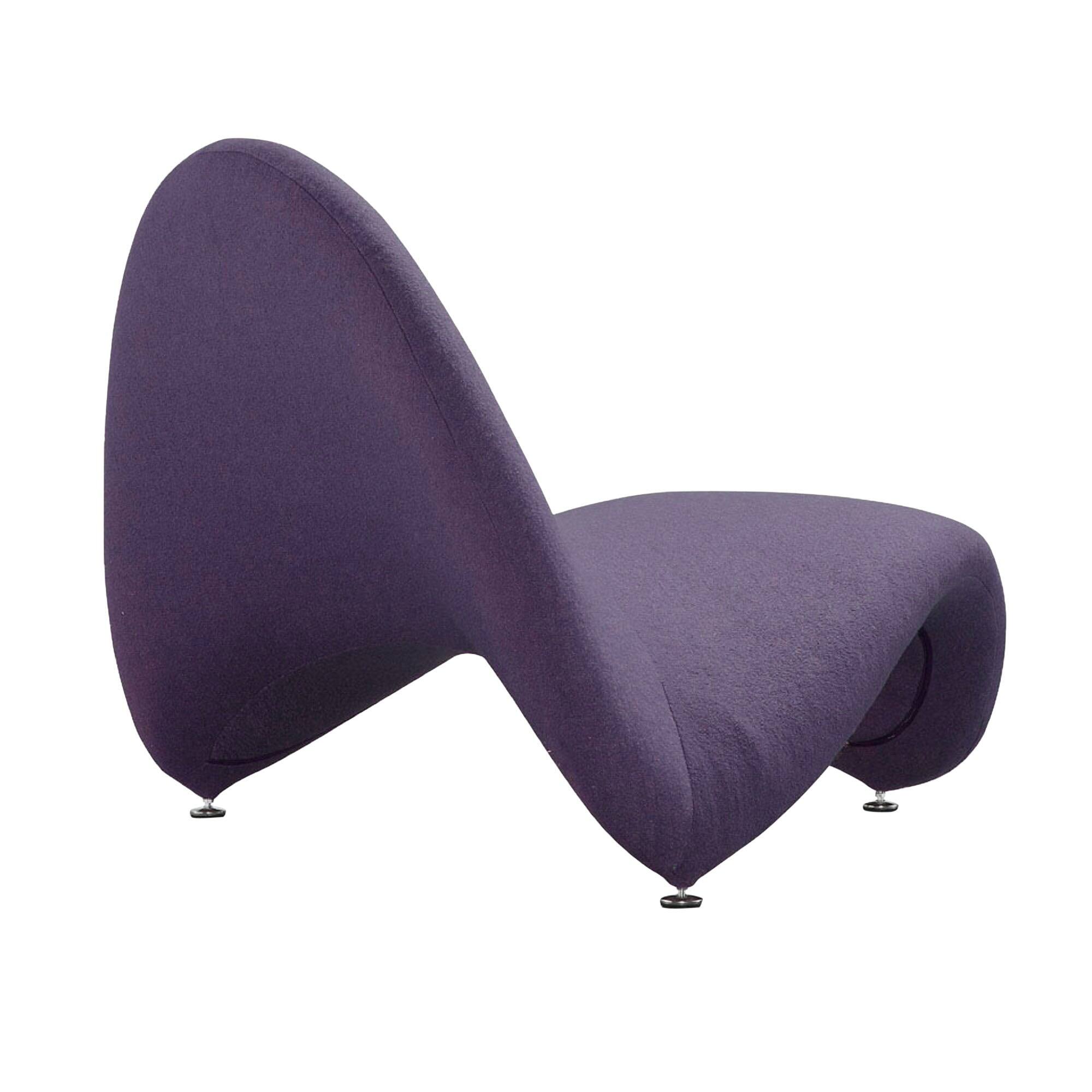 Back. Manhattan Comfort - MoMa Modern Wool Blend Accent Chair - Purple.