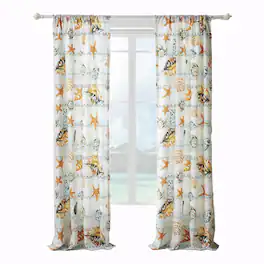 Greenland Home Fashions - Kona Luxurious 3" Rod Pocket Curtain Panel Pair with Tiebacks 42" x 84" - Ocean