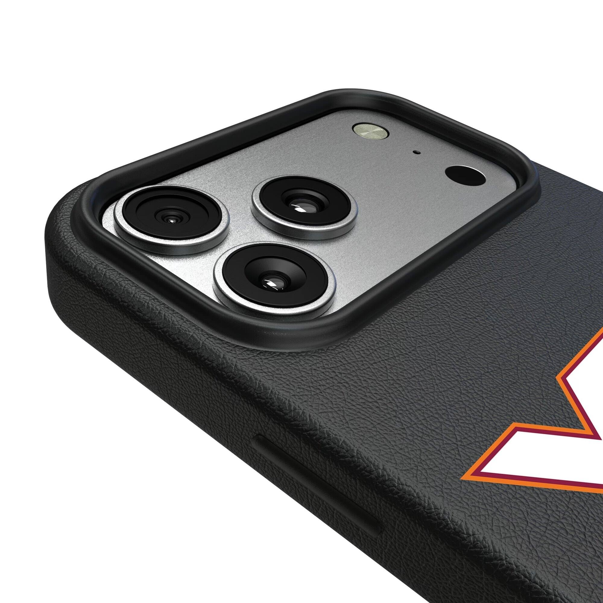 Alt View 2. Keyscaper - Virginia Tech Hokies Primary Logo iPhone Magnetic Bump Case - 15 Pro - Black.