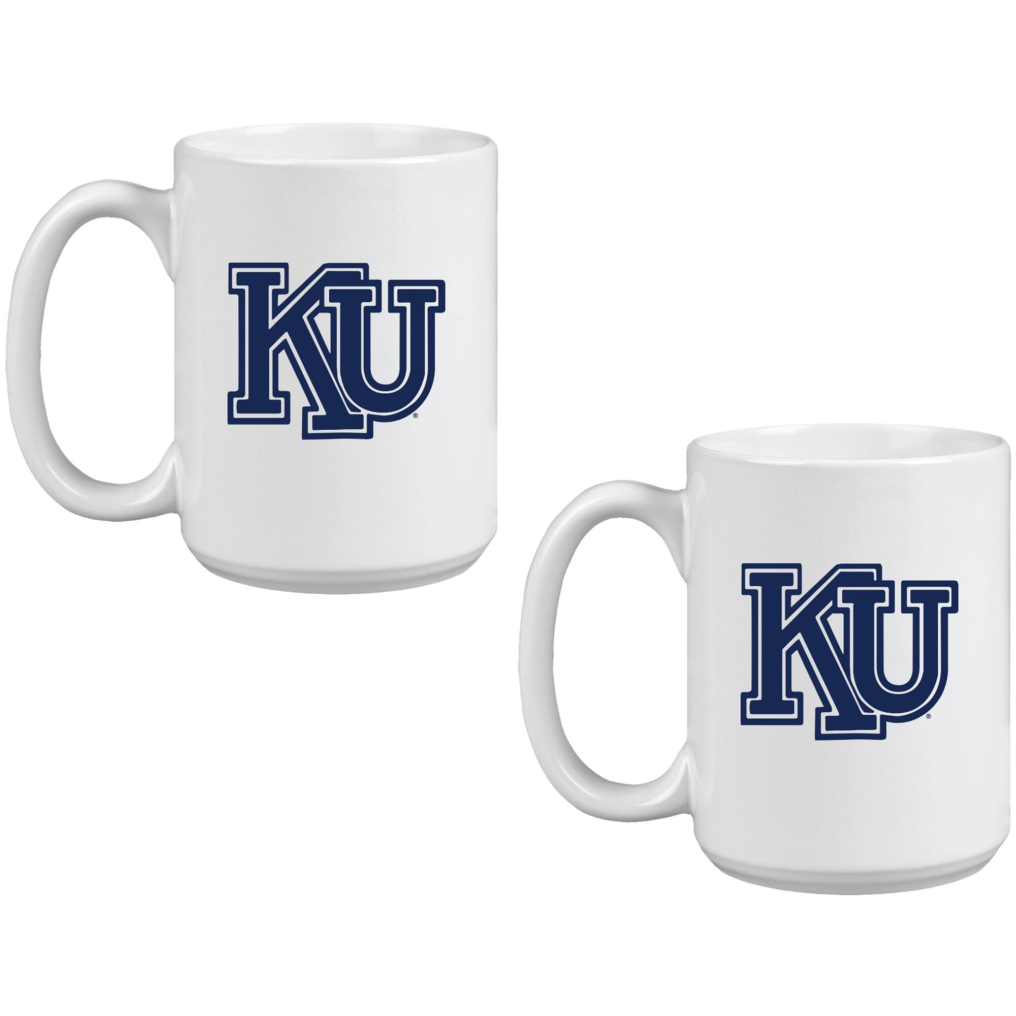 Alt View 1. Indigo Falls - Kansas Jayhawks Two Pack 15oz. Vault Sketch Ceramic Mug Set - Multicolor.