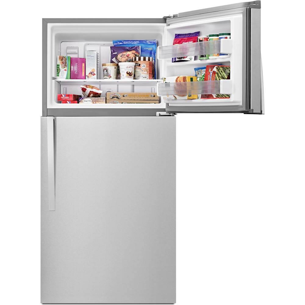Alt View 13. Whirlpool - 19.1 Cu. Ft. Top-Freezer Fingerprint Resistant Refrigerator - Metallic Steel.