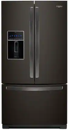 Whirlpool - 27 Cu. Ft. French Door Refrigerator with Platter Pocket - Black Stainless Steel