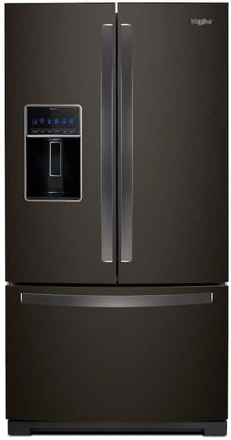 Whirlpool 26 8 Cu Ft French Door Refrigerator Black Stainless Steel Wrf767sdhv Best Buy