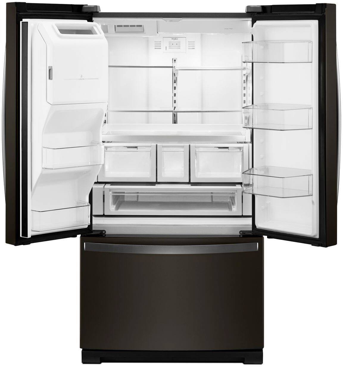 Alt View 2. Whirlpool - 27 Cu. Ft. French Door Refrigerator with Platter Pocket - Black Stainless Steel.