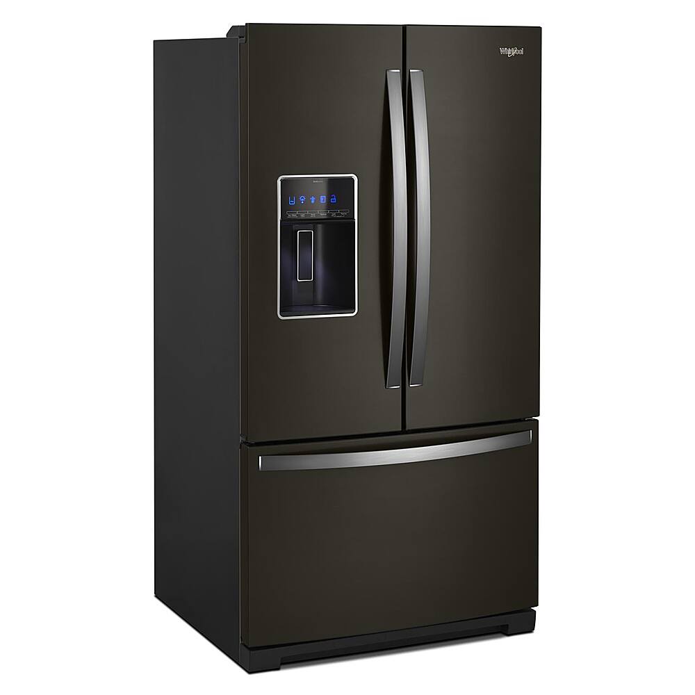 Alt View 4. Whirlpool - 27 Cu. Ft. French Door Refrigerator with Platter Pocket - Black Stainless Steel.