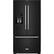 Front. KitchenAid - 26.8 Cu. Ft. French Door Refrigerator - Black.