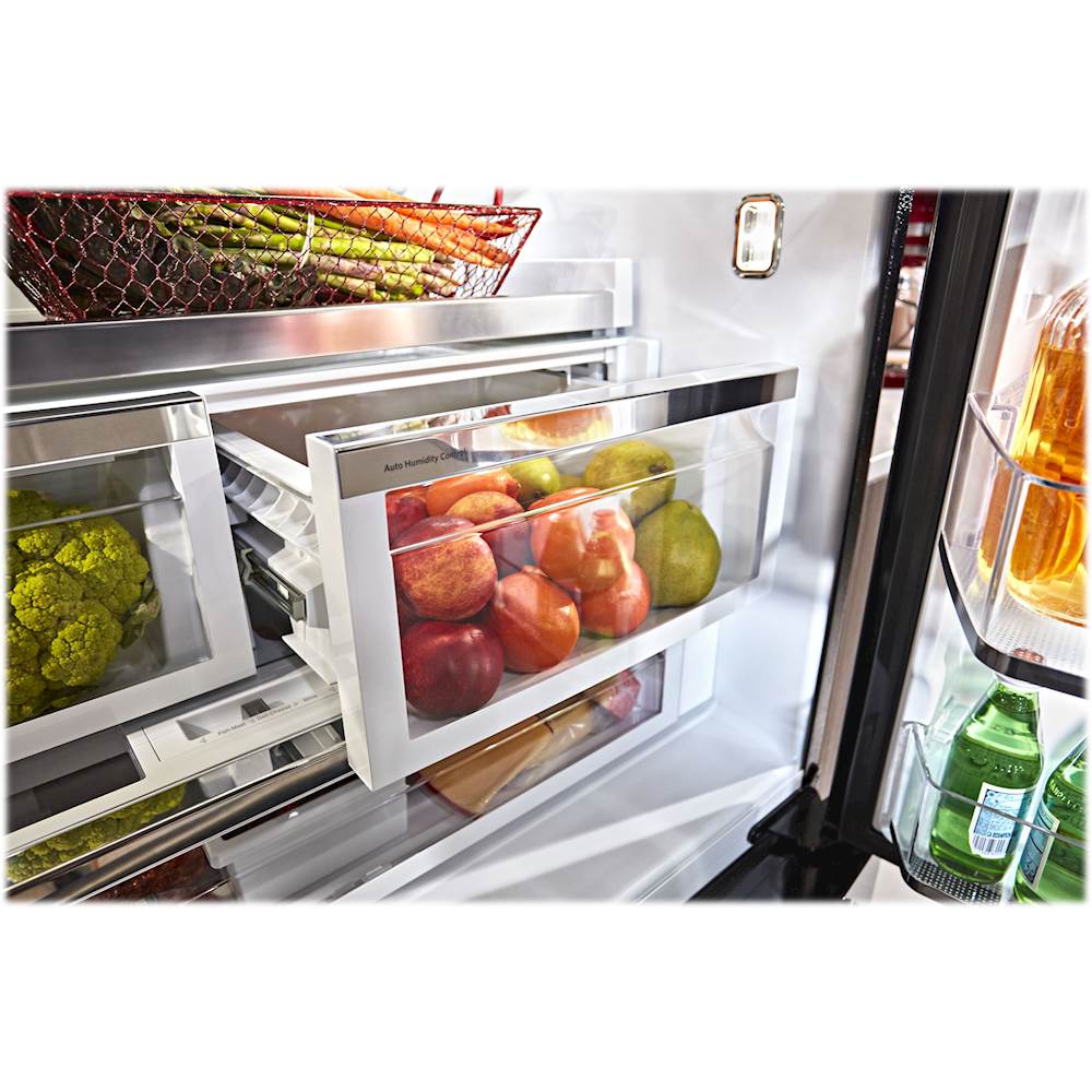 Best Buy: KitchenAid 26.8 Cu. Ft. French Door Refrigerator Black KRFF507HBL