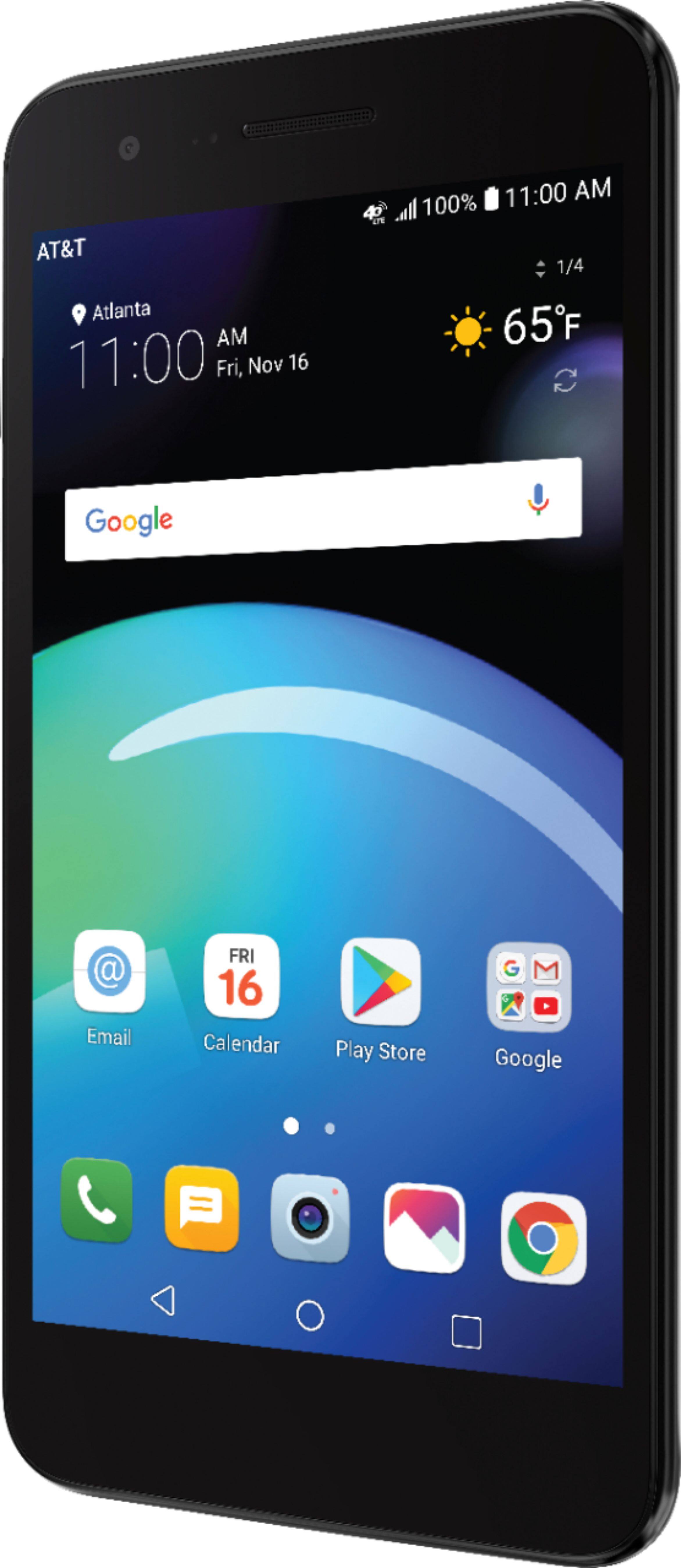 Left. LG - LG Phoenix 4 with 16GB Memory Prepaid Cell Phone.