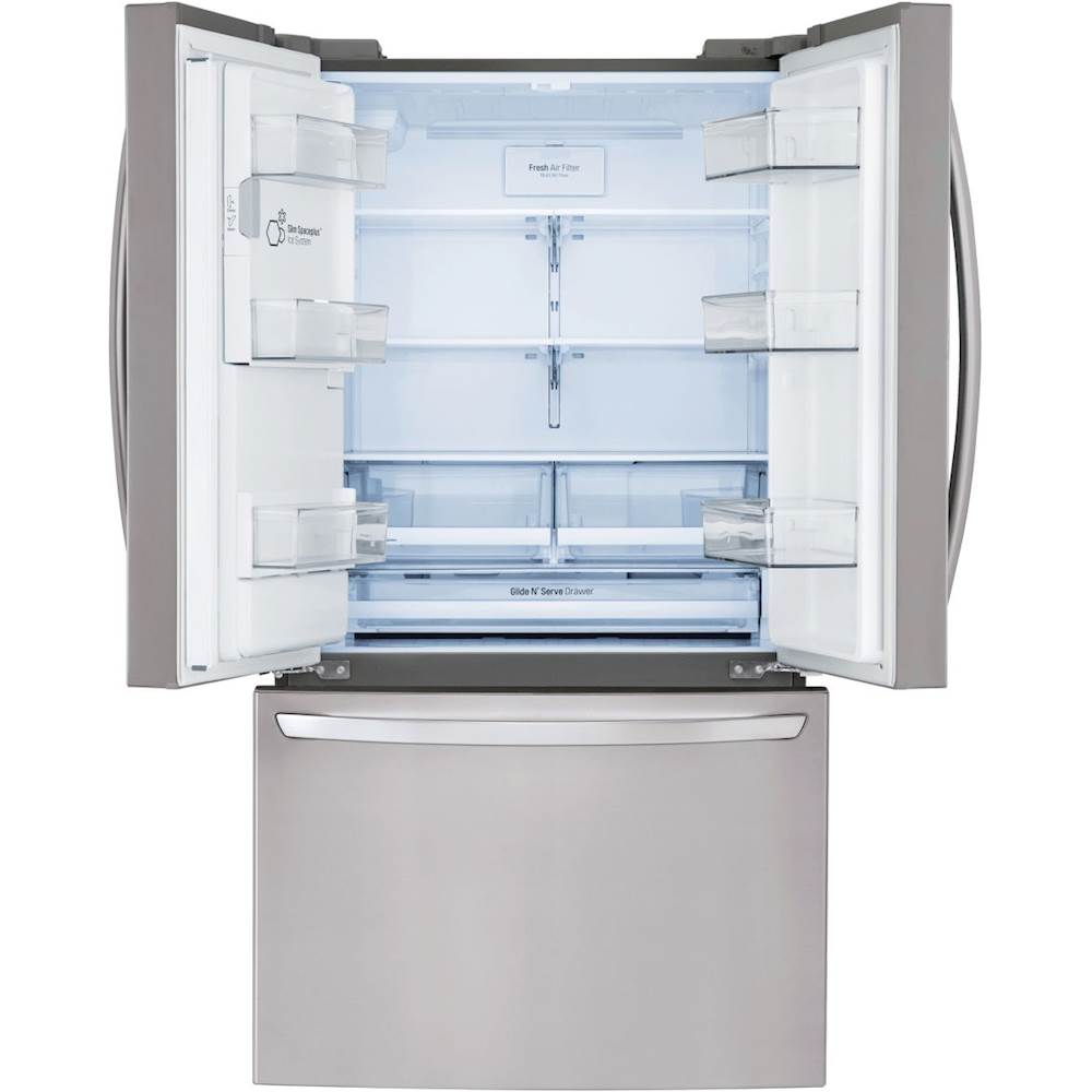 Lg 22 1 Cu Ft French Door Counter Depth Refrigerator Stainless Steel Lfxc22526s Best Buy