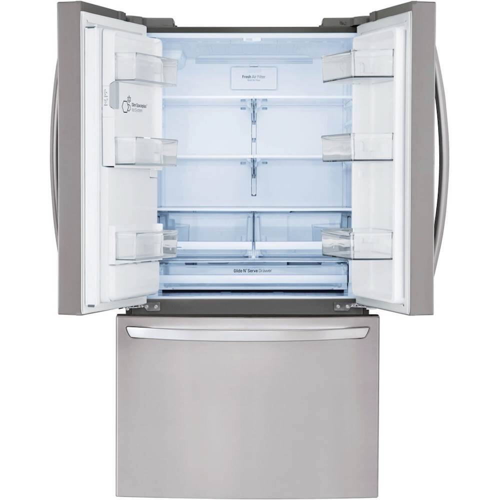Alt View 14. LG - 22.1 Cu. Ft. French Door Counter-Depth Smart Refrigerator with External Tall Ice and Water - Stainless steel.