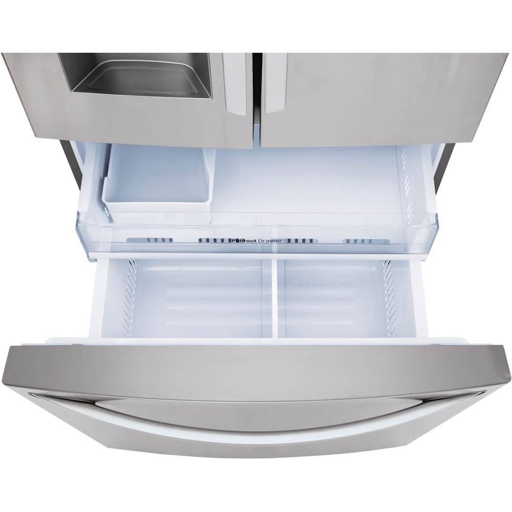 Alt View 3. LG - 22.1 Cu. Ft. French Door Counter-Depth Smart Refrigerator with External Tall Ice and Water - Stainless steel.