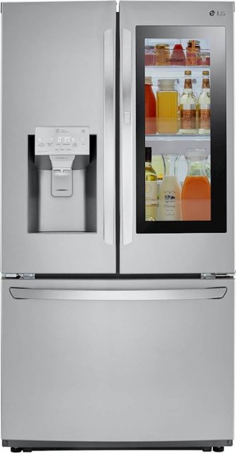 Front Zoom. LG - 21.9 Cu. Ft. French InstaView Door-in-Door Counter-Depth Refrigerator - Stainless steel.
