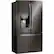 Angle. LG - 22.1 Cu. Ft. French Door Counter-Depth Smart Refrigerator with External Tall Ice and Water - Black Stainless Steel.