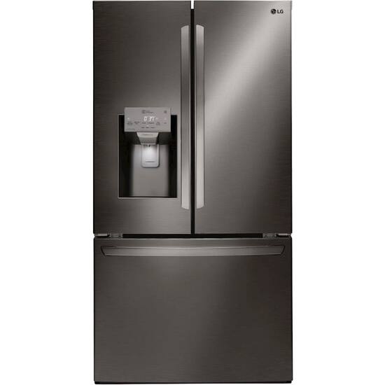 Lg 22 1 Cu Ft French Door Counter Depth Refrigerator Black Stainless Steel Lfxc22526d Best Buy