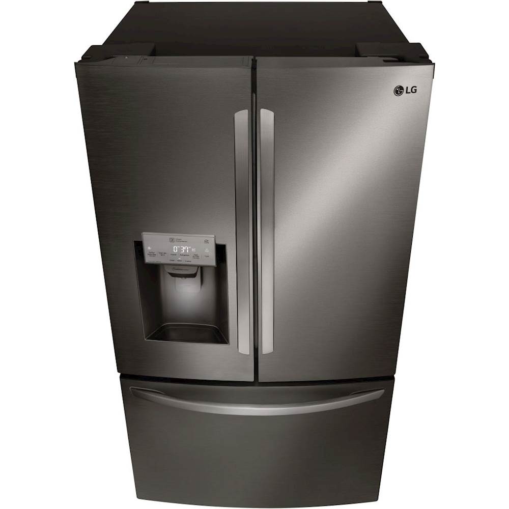 Lg 22 1 Cu Ft French Door Counter Depth Refrigerator Black Stainless Steel Lfxc22526d Best Buy