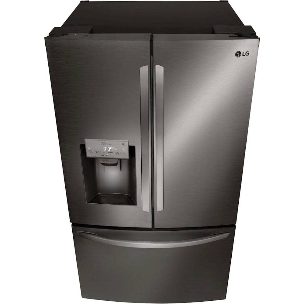 Alt View 12. LG - 22.1 Cu. Ft. French Door Counter-Depth Smart Refrigerator with External Tall Ice and Water - Black Stainless Steel.