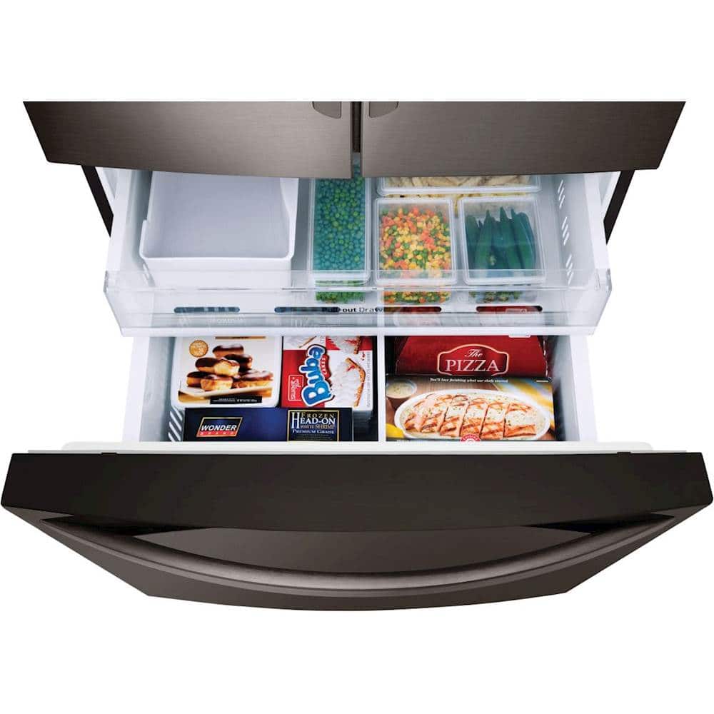 Alt View 15. LG - 22.1 Cu. Ft. French Door Counter-Depth Smart Refrigerator with External Tall Ice and Water - Black Stainless Steel.