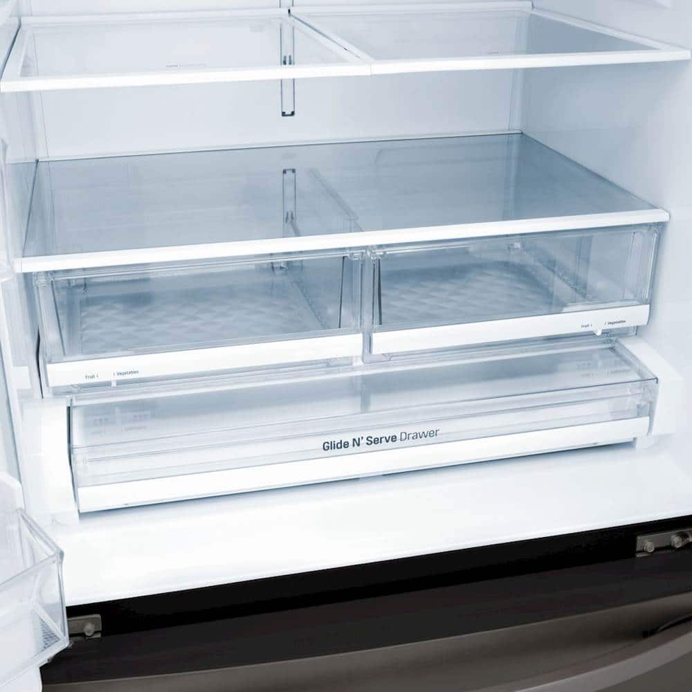 Alt View 19. LG - 22.1 Cu. Ft. French Door Counter-Depth Smart Refrigerator with External Tall Ice and Water - Black Stainless Steel.