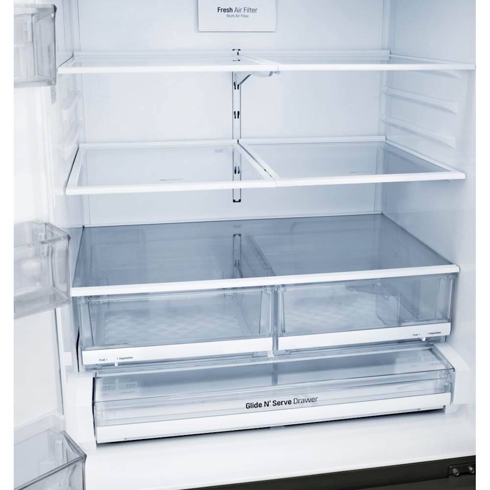 Alt View 26. LG - 22.1 Cu. Ft. French Door Counter-Depth Smart Refrigerator with External Tall Ice and Water - Black Stainless Steel.