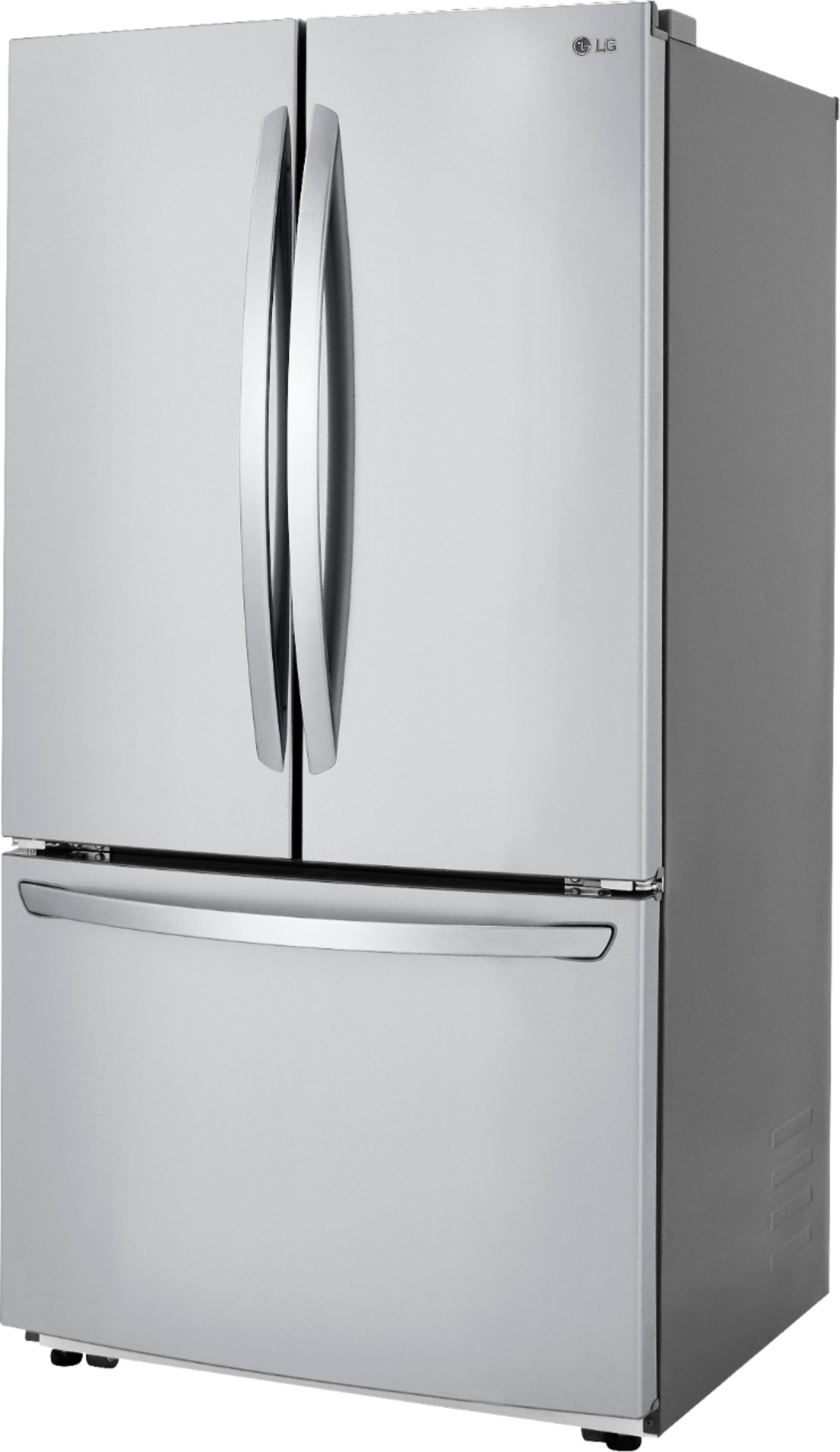 LG - 22.8 Cu. Ft. French Door Counter-Depth Refrigerator - Stainless Lg Counter Depth Stainless Steel Refrigerator